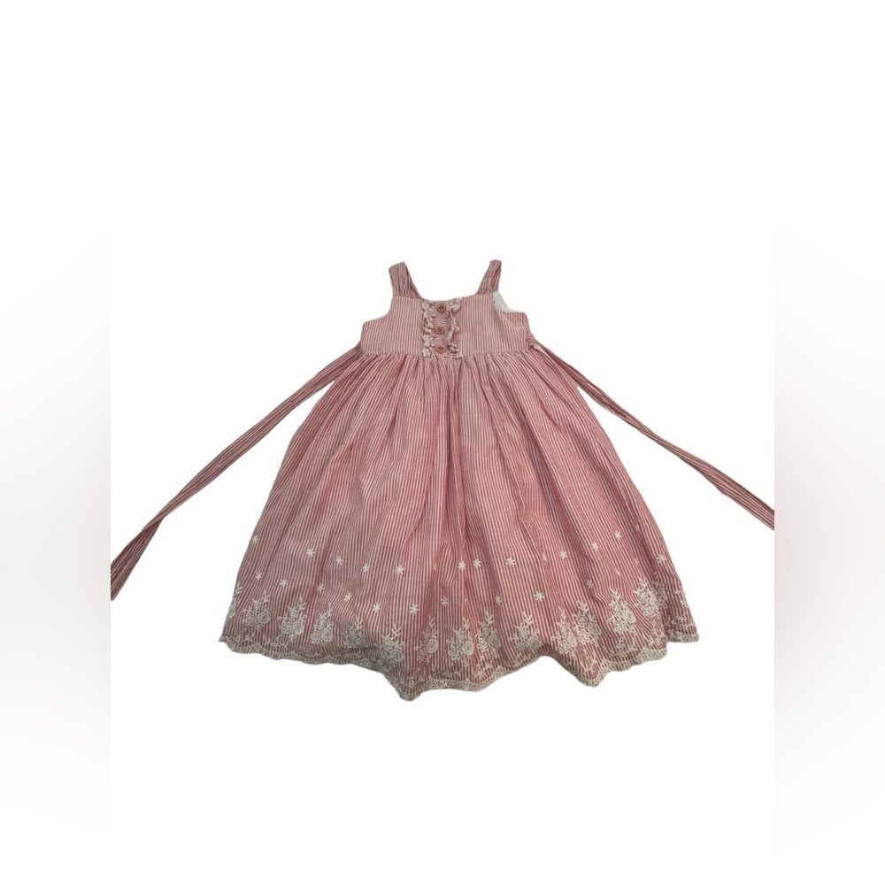 Laura Ashley London Girls Cotton Striped Dress - Size 6